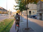 Pe pista pentru biciclişti, partea neocupată veşnic de maşini